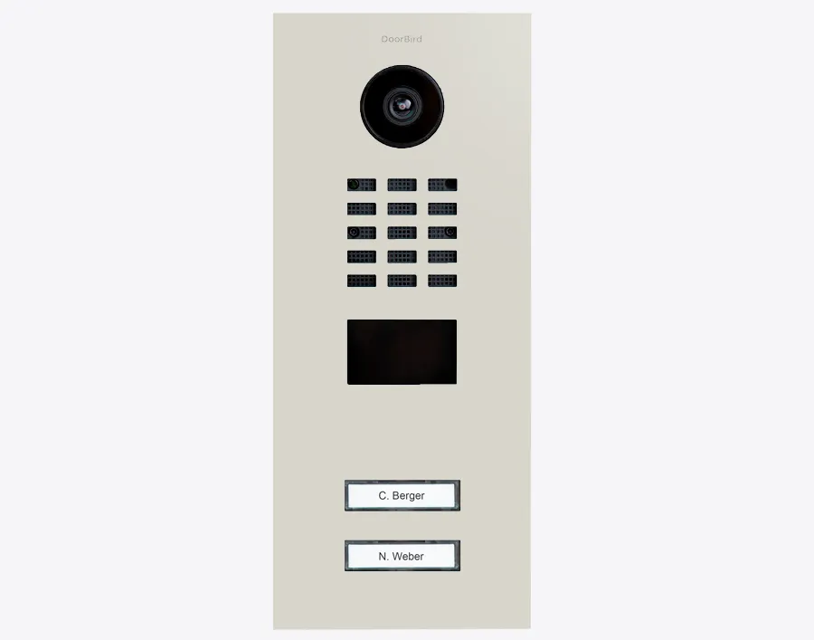 DoorBird Multi-Dwelling IP Intercom Video Door Station D2102V - 2 Call Buttons - Metal Finish - Flush backbox and Surface backbox sold separately