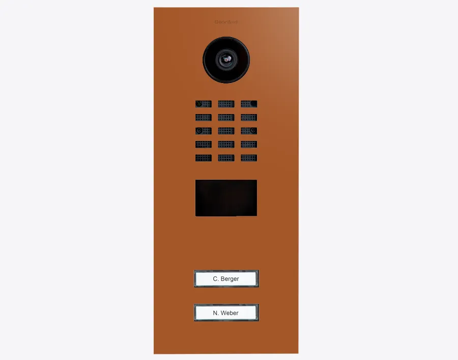DoorBird Multi-Dwelling IP Intercom Video Door Station D2102V - 2 Call Buttons - Metal Finish - Flush backbox and Surface backbox sold separately
