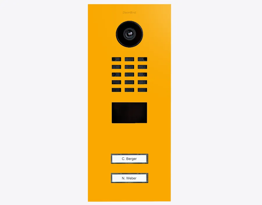DoorBird Multi-Dwelling IP Intercom Video Door Station D2102V - 2 Call Buttons - Metal Finish - Flush backbox and Surface backbox sold separately