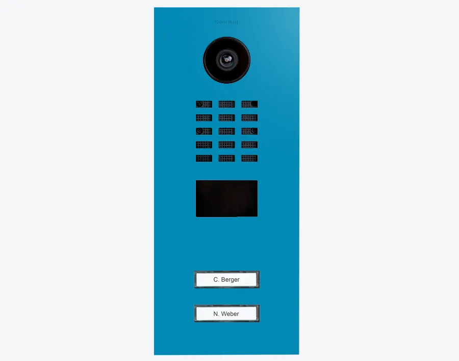 DoorBird Multi-Dwelling IP Intercom Video Door Station D2102V - 2 Call Buttons - Metal Finish - Flush backbox and Surface backbox sold separately
