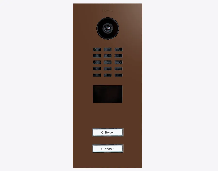 DoorBird Multi-Dwelling IP Intercom Video Door Station D2102V - 2 Call Buttons - Metal Finish - Flush backbox and Surface backbox sold separately