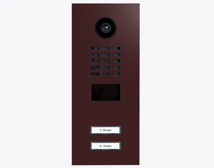 DoorBird Multi-Dwelling IP Intercom Video Door Station D2102V - 2 Call Buttons - Metal Finish - Flush backbox and Surface backbox sold separately