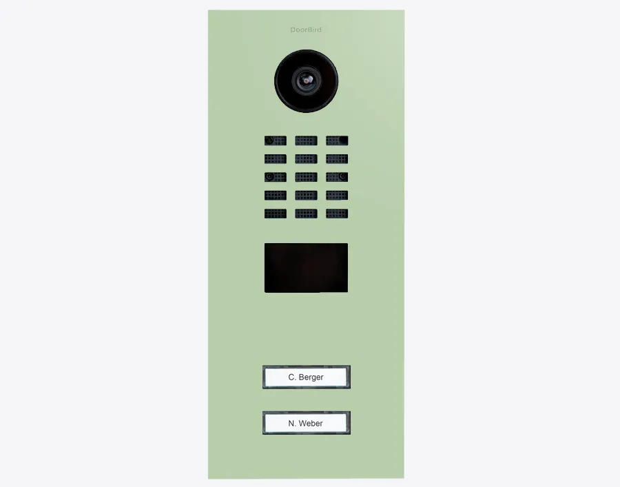 DoorBird Multi-Dwelling IP Intercom Video Door Station D2102V - 2 Call Buttons - Metal Finish - Flush backbox and Surface backbox sold separately