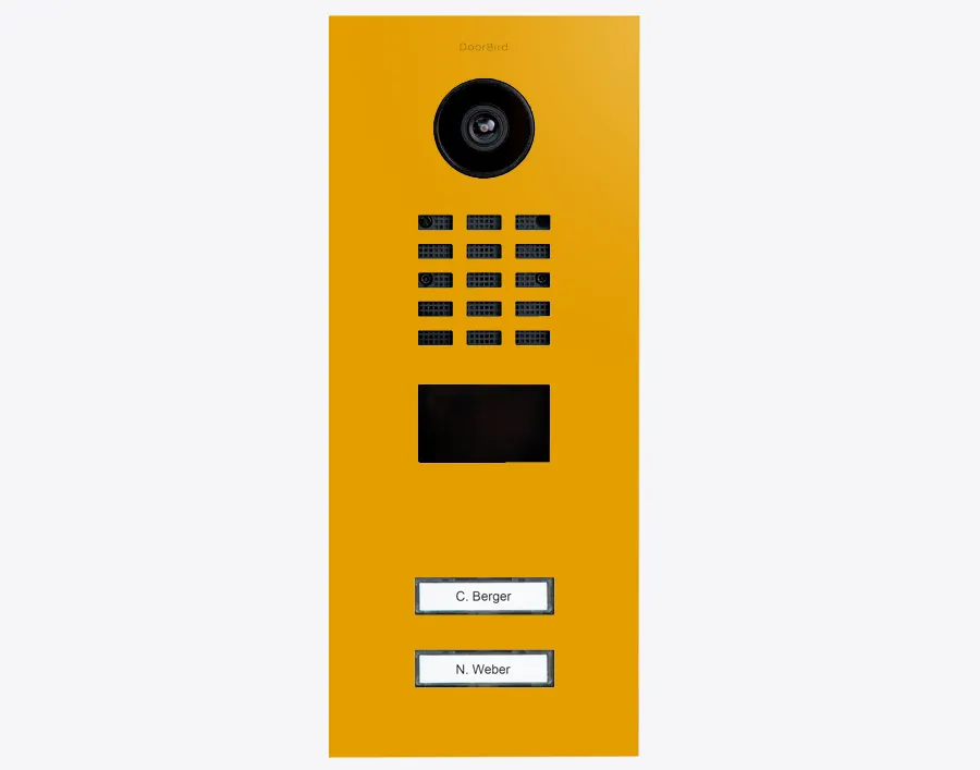DoorBird Multi-Dwelling IP Intercom Video Door Station D2102V - 2 Call Buttons - Metal Finish - Flush backbox and Surface backbox sold separately