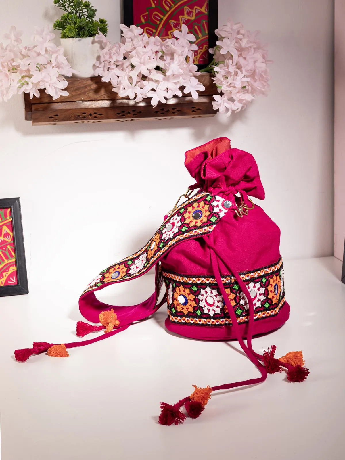Embroidered Patch Work Potli Bag