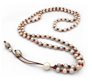HC Handmade Freshwater White Pearl Necklace 26" to 30"