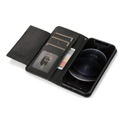 Indy Series Black Leather Wallet Case - iPhone 12 mini