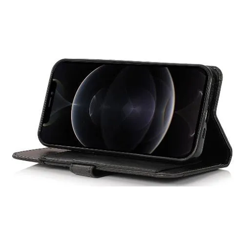 Indy Series Black Leather Wallet Case - iPhone 12 mini