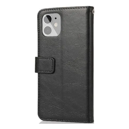 Indy Series Black Leather Wallet Case - iPhone 12 mini