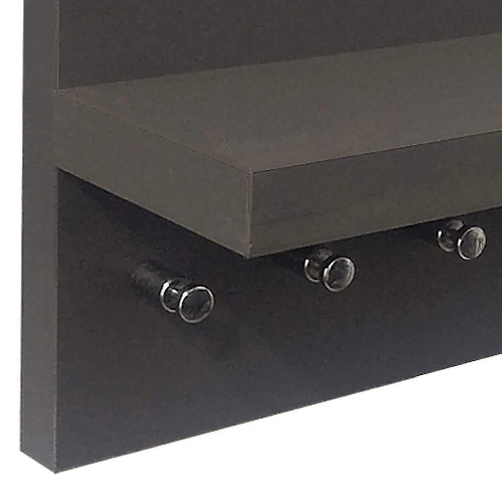 Omega 1 Key Rack Hooks with Decor Shelf, Slate Grey