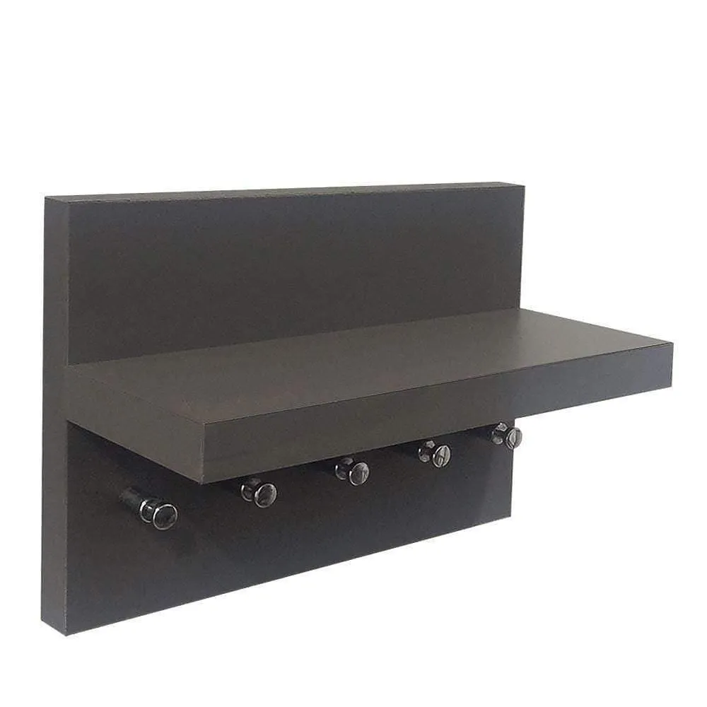 Omega 1 Key Rack Hooks with Decor Shelf, Slate Grey
