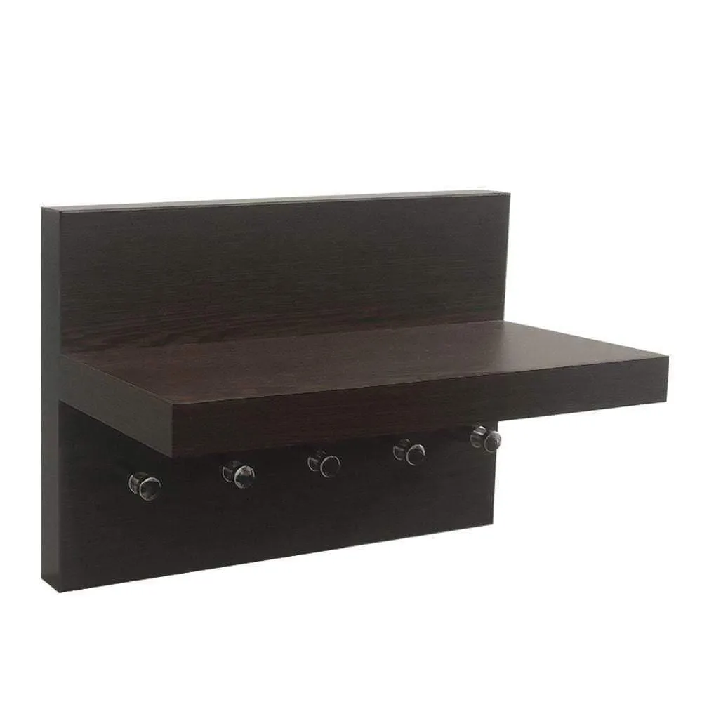 Omega 1 Wall Key Rack Hooks with Shelf, Wenge