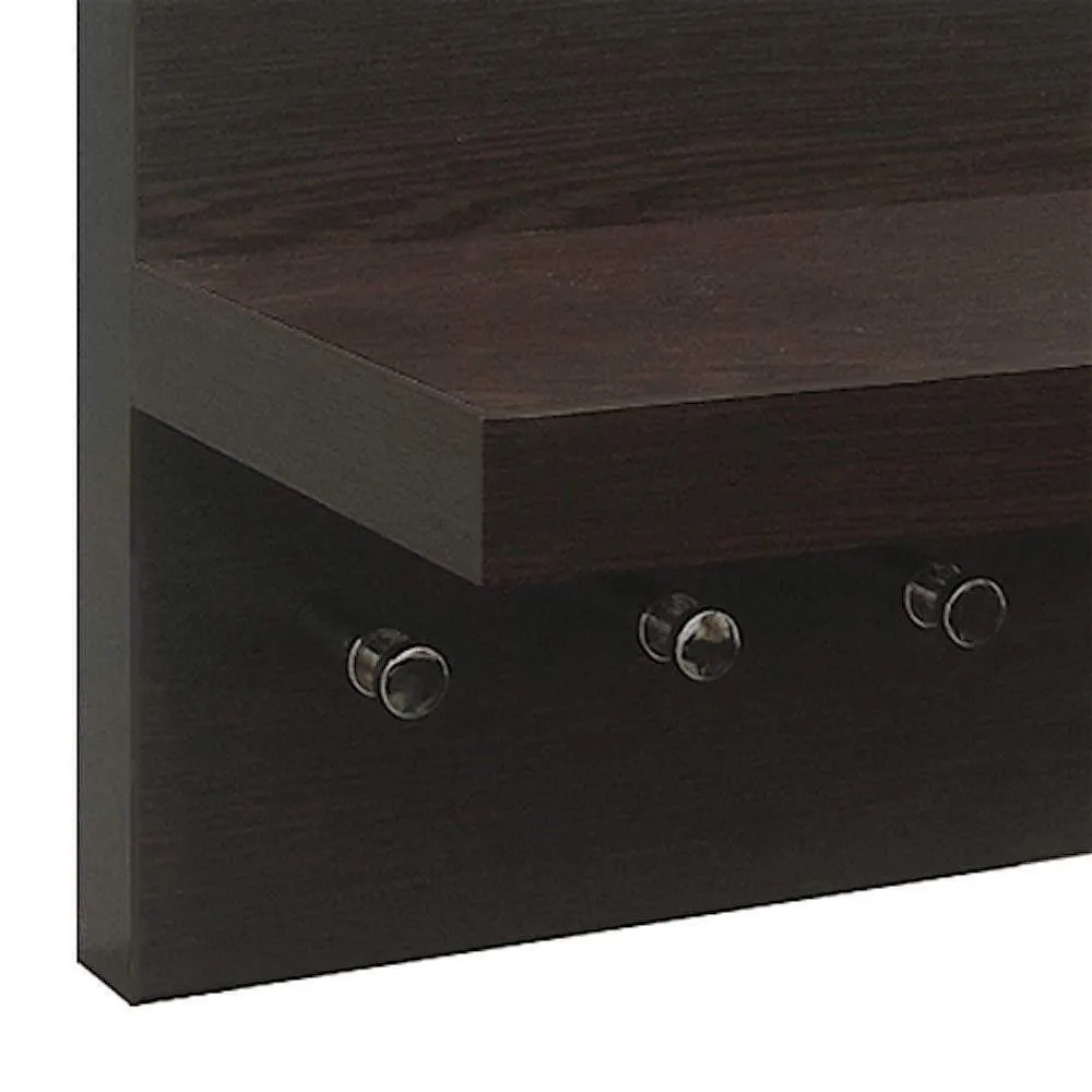 Omega 1 Wall Key Rack Hooks with Shelf, Wenge
