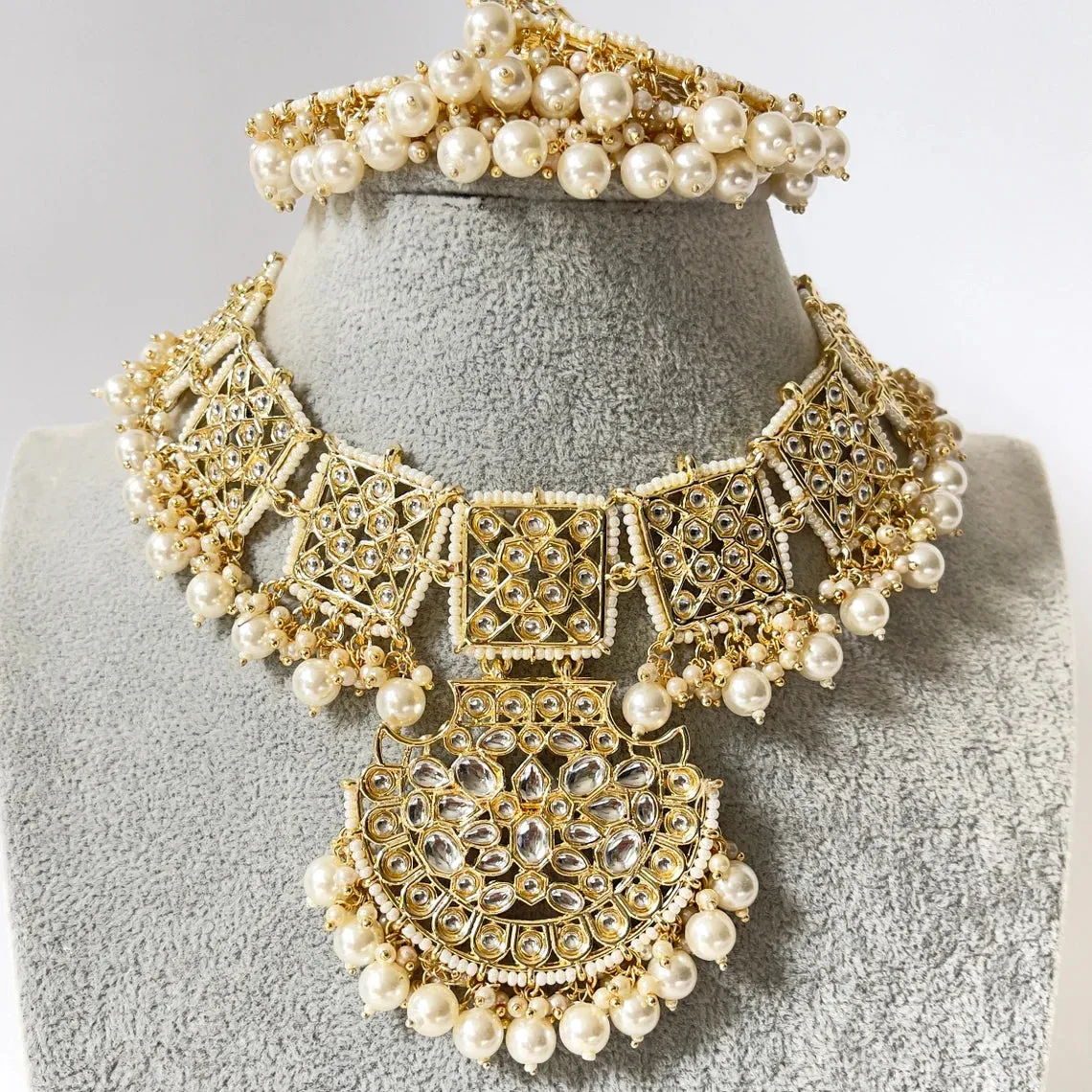 Pakistani Kundan Choker Necklace Set