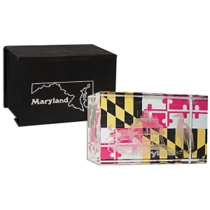 PWMD01 Crystal Cube Maryland Icons with Color Flag Back