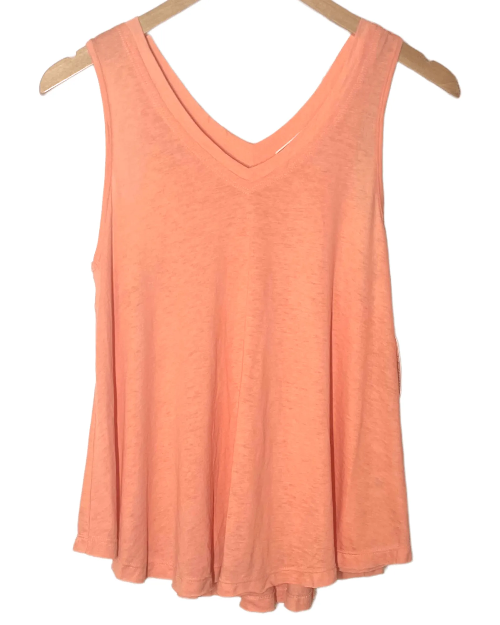 Soft Autumn Coral Shrimp Double V-Neck Top