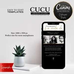 Spanish Electronic Funeral Announcement for Smartphone