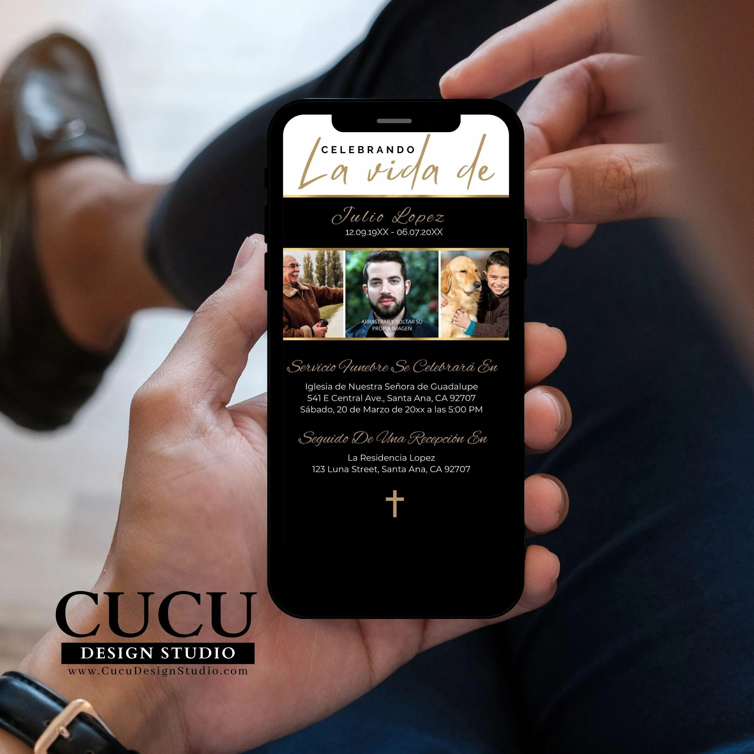 Spanish Electronic Funeral Announcement for Smartphone