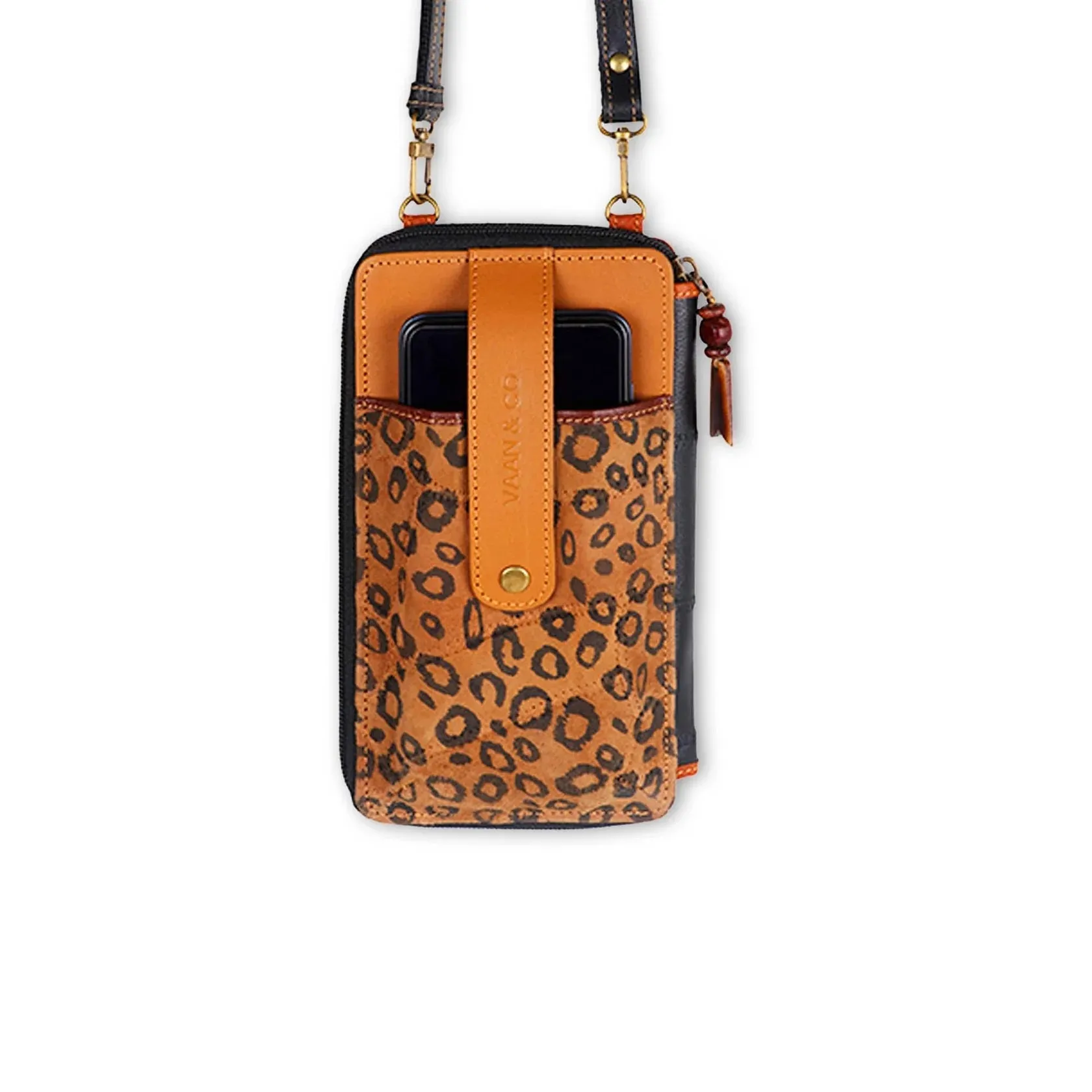 VAAN & CO Prism Cheetah Cellphone Crossbody Wallet